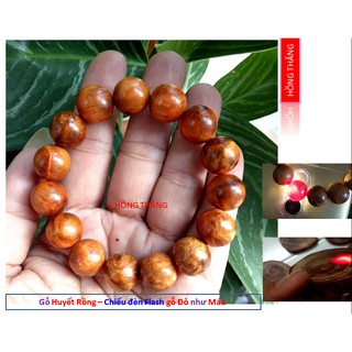 Vòng tay gỗ nu huyết long 14 li (huyết rồng)