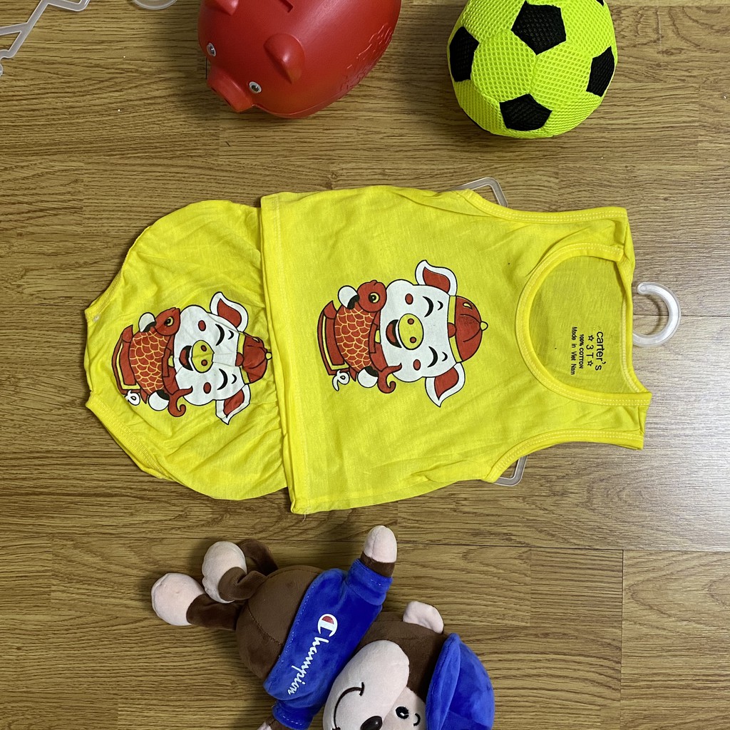 Set áo ba lỗ quần chip cho bé trai bé gái từ sơ sinh đến 16kg siêu kute BLC650