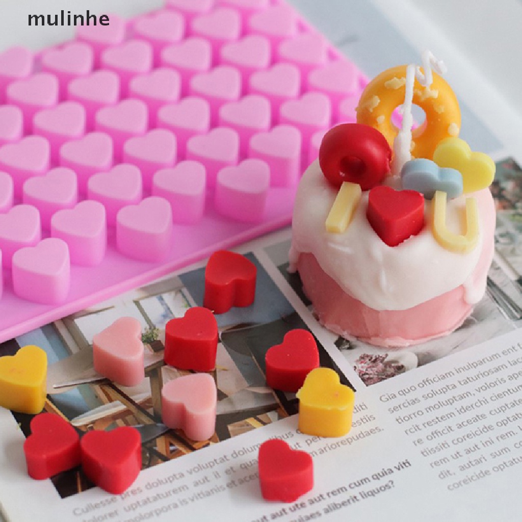 Khuôn Silicone Làm Đá / Sô Cô La 55 Ô Trái Tim Mini