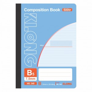 Sổ may dán gáy KLONG Khổ B5 Composition Book 500 trang, MS: 340, Sổ Kẻ Ngang Phù Hợp Học Sinh, Sinh Viên