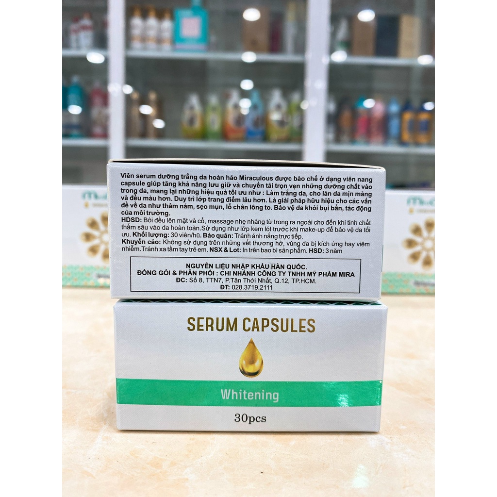 Hộp 30 Viên Serum Dưỡng Trắng Bảo Vệ Da Mira Culous Serum Capsules Whitening