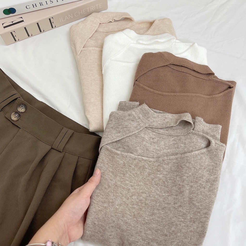 Áo len cộc tay cutout ngực  LYRA, chất len mềm mịn xinh xắn, mẫu hot 20121- VSYAL0010 | BigBuy360 - bigbuy360.vn