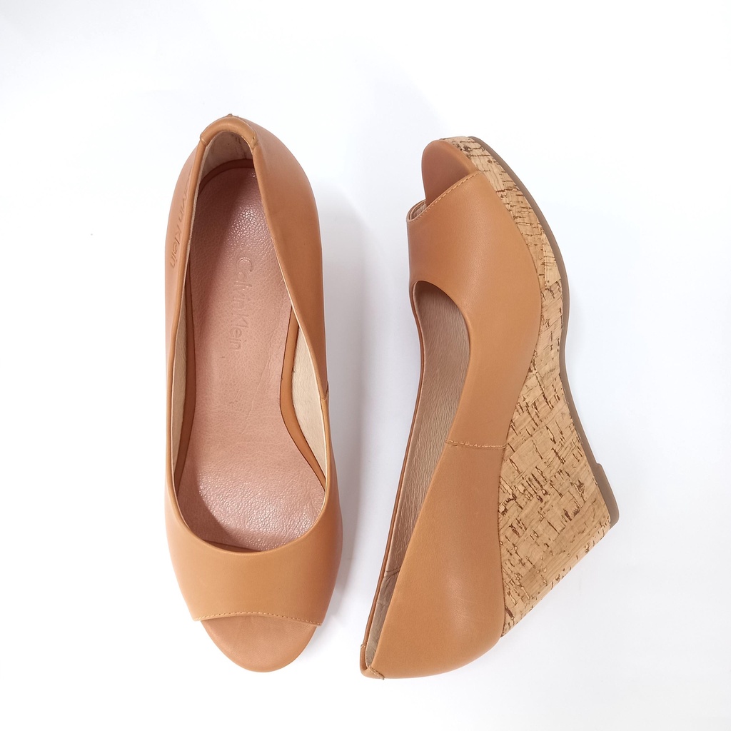 Giày đế xuồng CK da 7cm