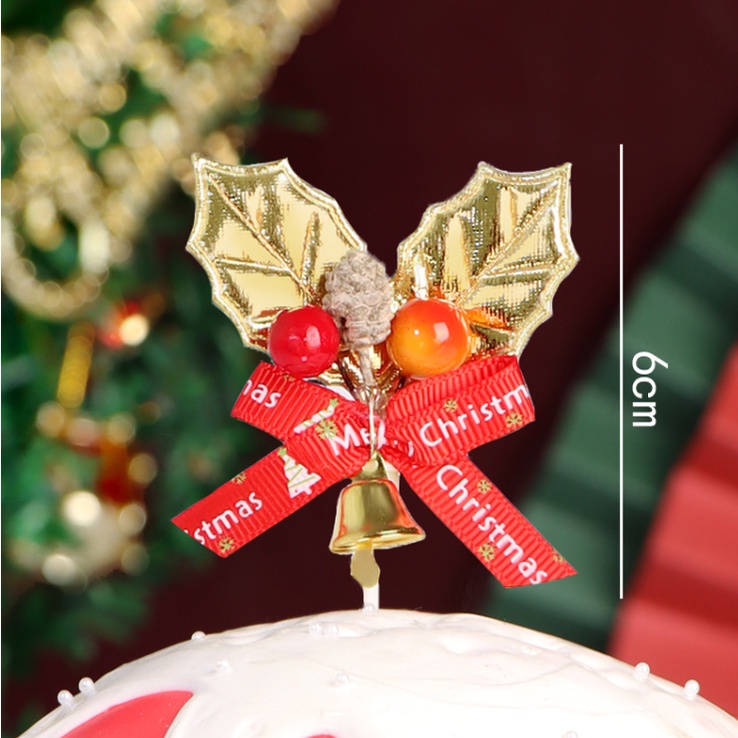 Phụ kiện Noel trang trí quà, bánh kem (nhiều mẫu)