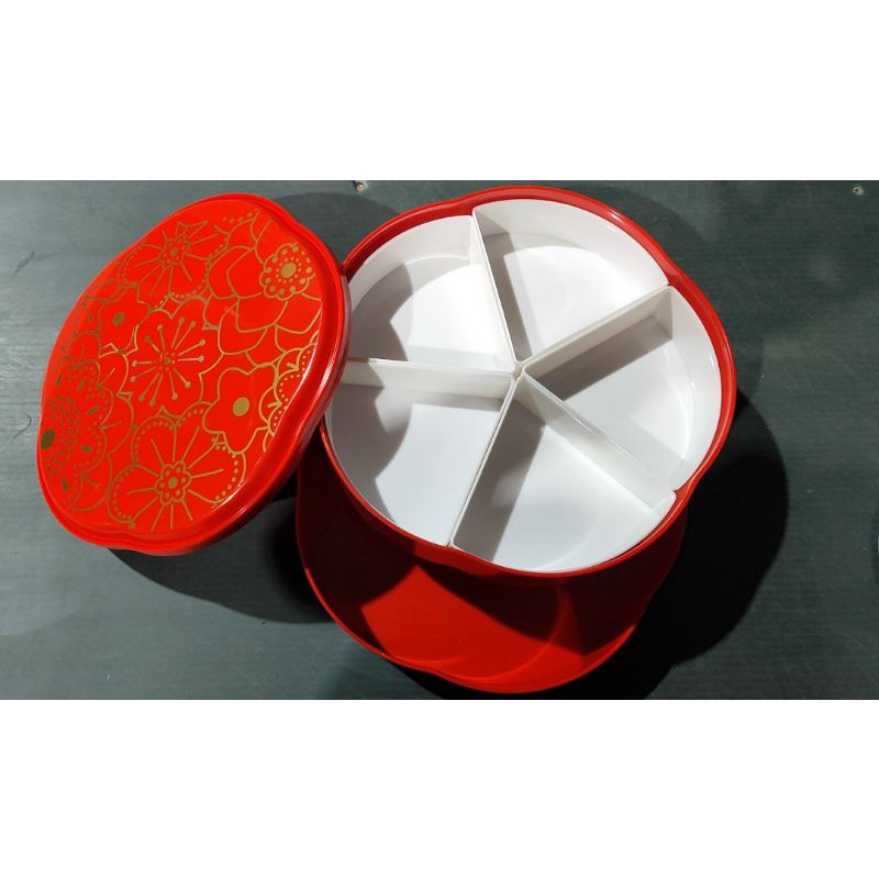 Hộp mứt 2 tầng  có nắp.