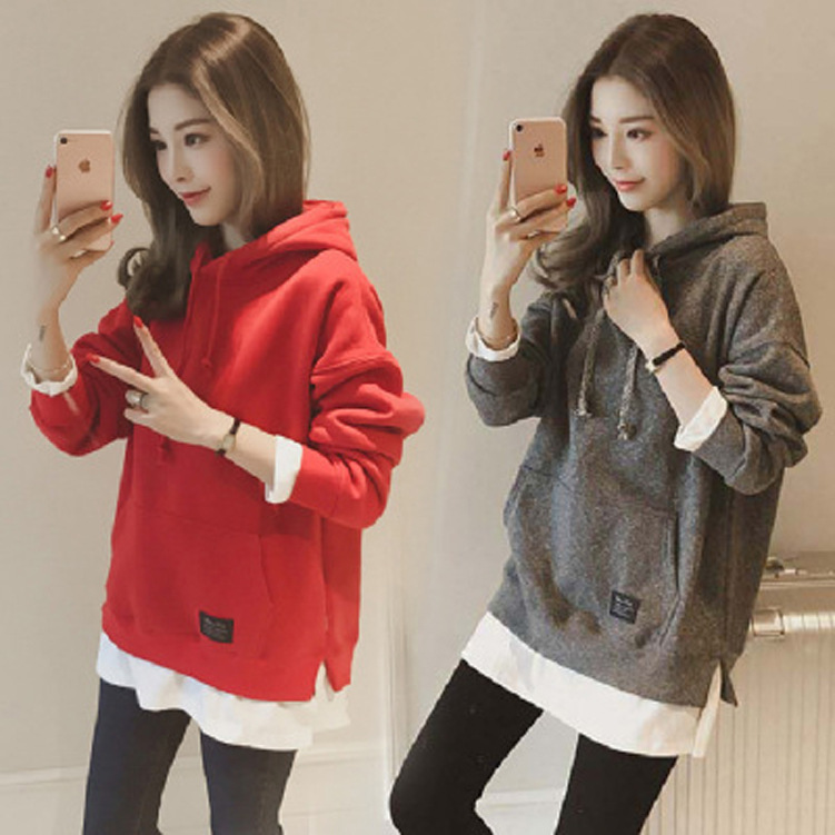 Áo Hoodie Giả Hai Lớp Phong Cách Năng Động Trẻ Trung Dành Cho Nữ