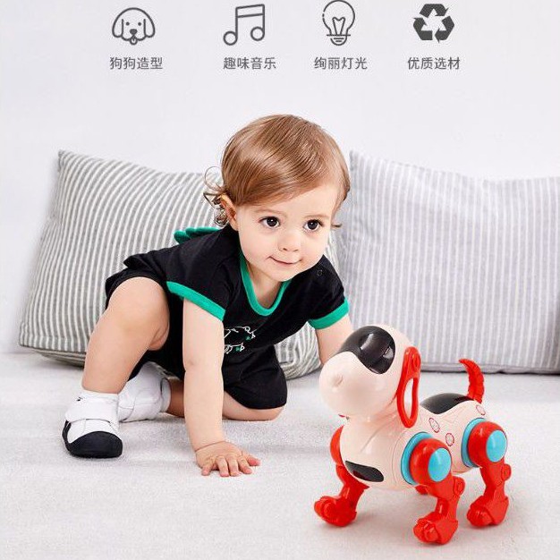 CHÓ ROBOT DÁNG ĐI ĐÁNG YÊU VỪA ĐI VỪA PHÁT NHẠC ĐÈN