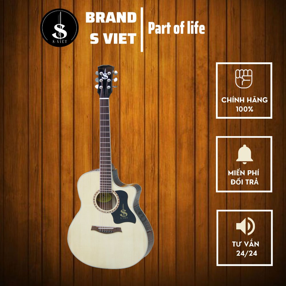 Đàn guitar gỗ thịt cao cấp chính hãng mã CV25. CVAC25 và CVAC30 tại Guitar S Việt