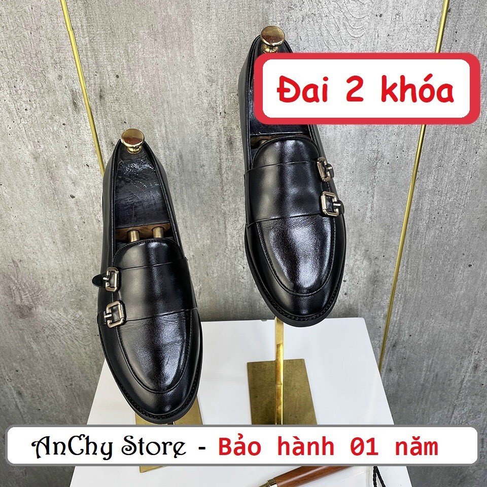 👞👞 GIÀY DA NAM ĐAI 2 KHÓA, GIÀY LƯỜI NAM, GIÀY DA CÔNG SỞ DA BÒ NGUYÊN TẤM, ĐẾ CAO SU BỀN, ÊM 👞👞
