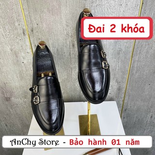 👞👞 GIÀY DA NAM ĐAI 2 KHÓA, GIÀY LƯỜI NAM, GIÀY DA CÔNG SỞ DA BÒ NGUYÊN TẤM, ĐẾ CAO SU BỀN, ÊM 👞👞