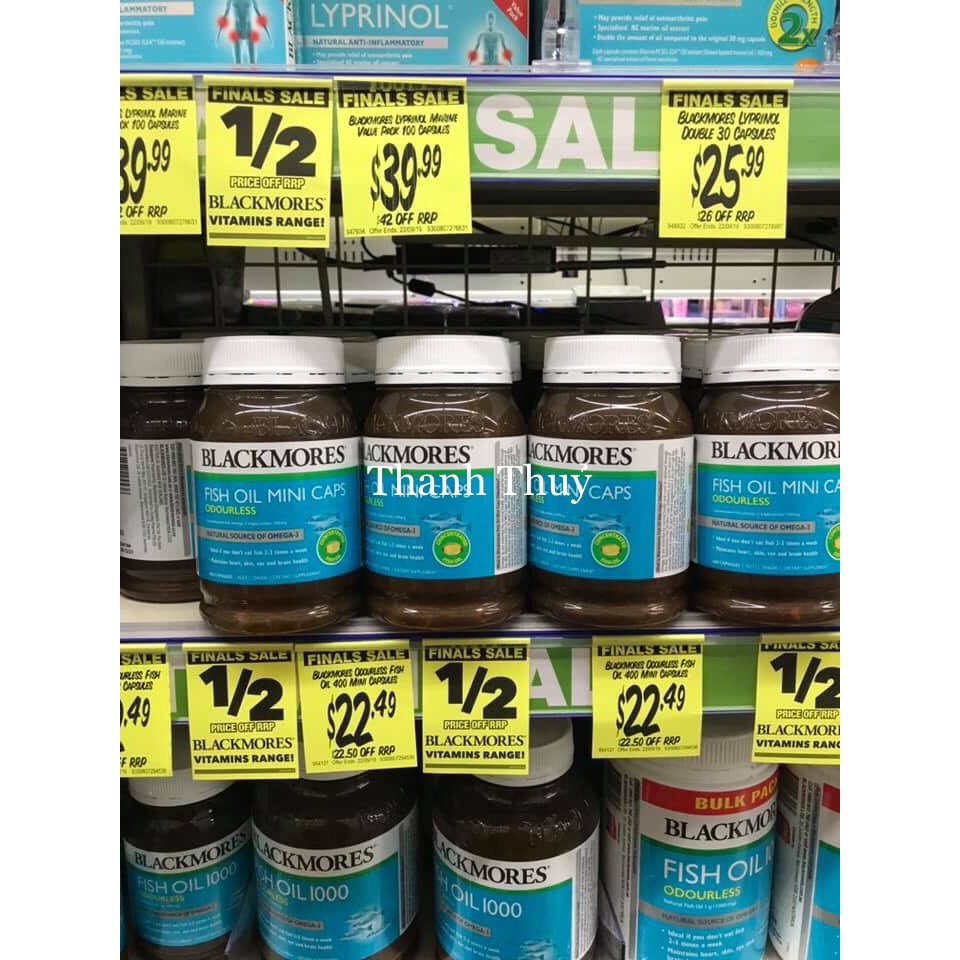 (Date 2023,mẫu mới) Dầu cá Blackmore Odourless fish oil Mini Caps 400 viên của Úc | BigBuy360 - bigbuy360.vn