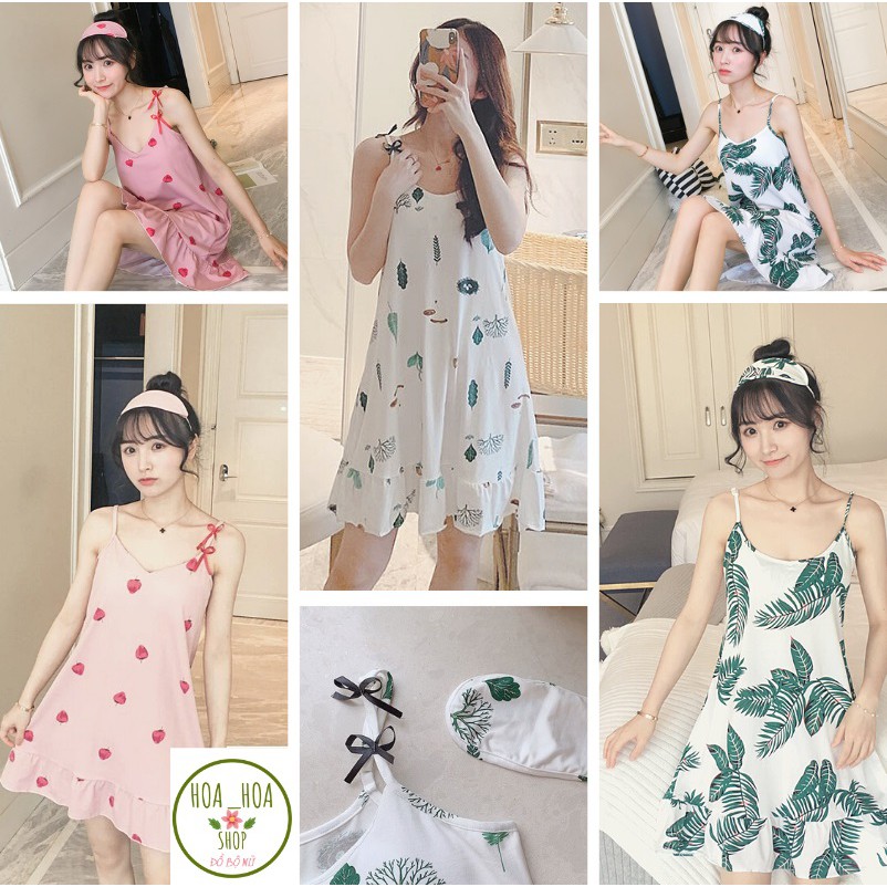 Váy Ngủ Hai Dây Có Đệm Ngực Cho Người Dáng Đẹp Dùng Mặc Ở Nhà