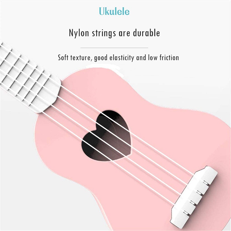 Đồ chơi đàn ukulele mini màu xanh dương/ hồng đáng yêu hỗ trợ học tập cho trẻ em người mới bắt đầu