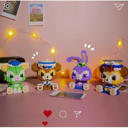 Đồ chơi lắp ráp 3D dạng khối hình gấu/ thỏ dễ thương