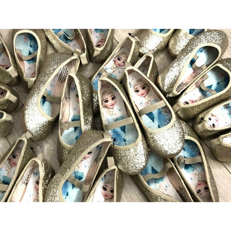 Giầy búp bê nhũ vàng el.sa cho bé gái size chân từ 14-20,6cm