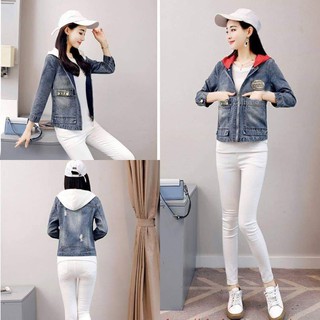 AKW508 ÁO KHOÁC JEAN NỮ CÓ NÓN CÁCH ĐIỆU SANG TRỌN