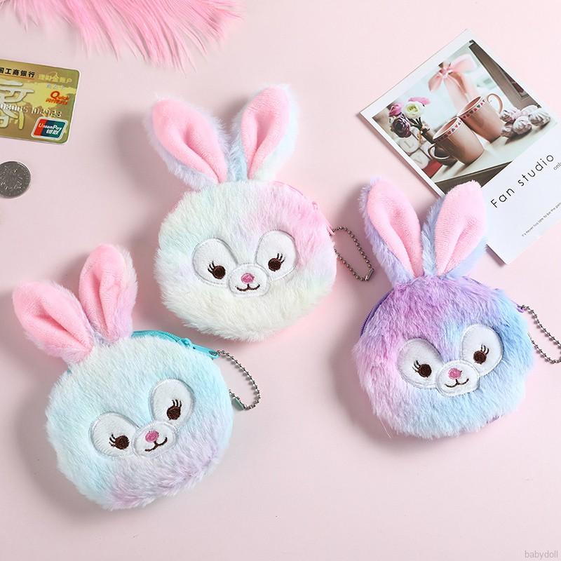 LITTLE RABBIT Ví Đựng Tiền Hình Thỏ Nhồi Bông Đáng Yêu Cho Bé Gái