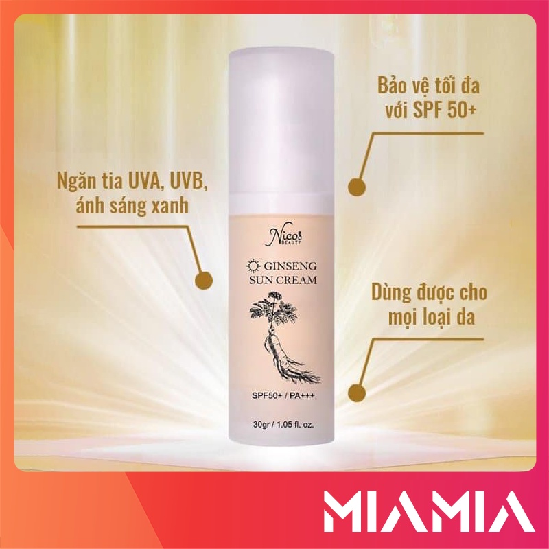Kem Chống Nắng Rễ Sâm Nicos Chính Hãng - 8936177940172