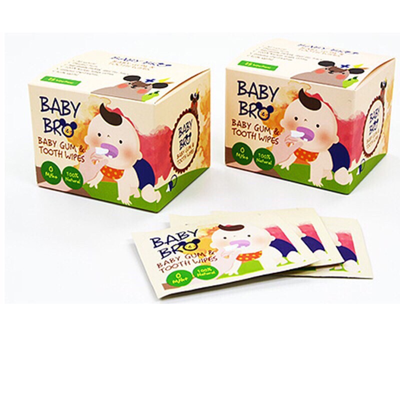 [Mã MKBC245 giảm 8% đơn 400K] Gạc rơ lưỡi Baby Bro - Nhập khẩu Hàn Quốc - Baby Pro vệ sinh răng miệng cho bé Chính Hang