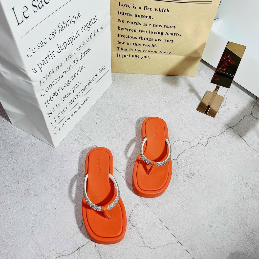 XẢ KHO  Dép bánh mì nữ xỏ ngón dây đá