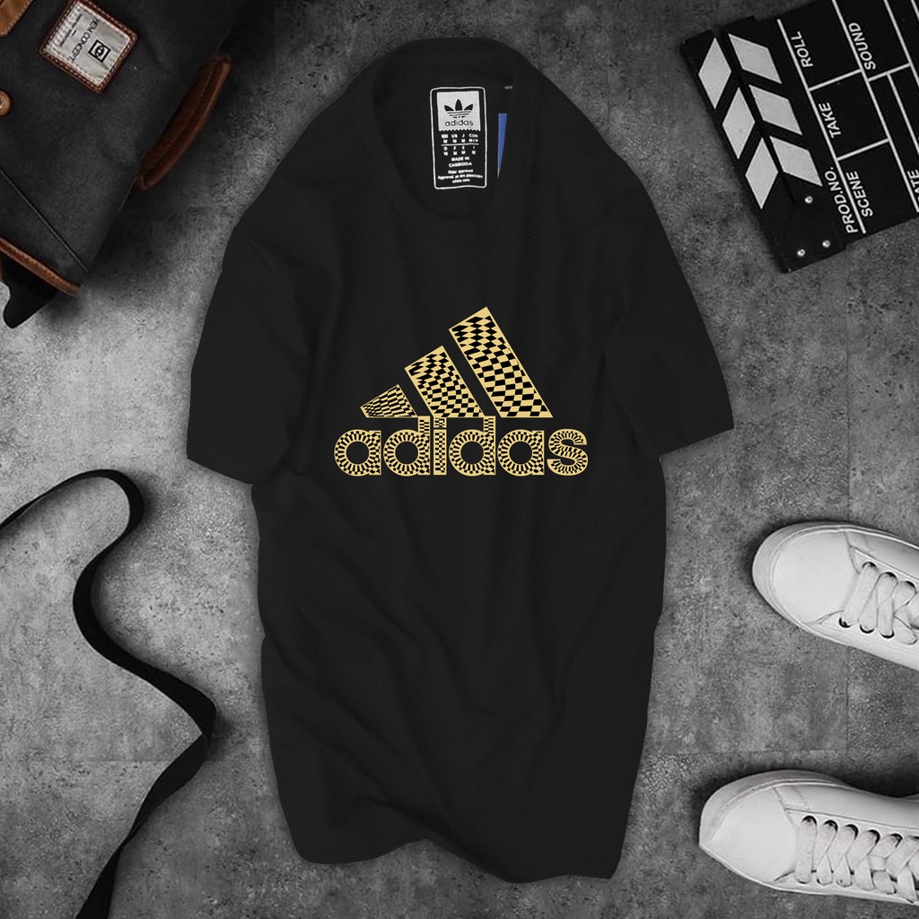 Áo thun nam nữ unisex tay ngắn không cổ in hình ADIDAS 2 phông cộc tay màu trắng đen vải cotton cao cấp có big size