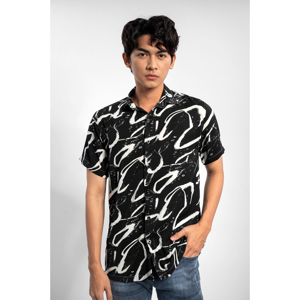 Áo sơ mi Tay ngắn Họa tiết Taru, Vải lụa Thoáng mát, Chống nhăn Form Regular Fit, Chuẩn đẹp , Năng động DN02 - DANNYTOM | BigBuy360 - bigbuy360.vn