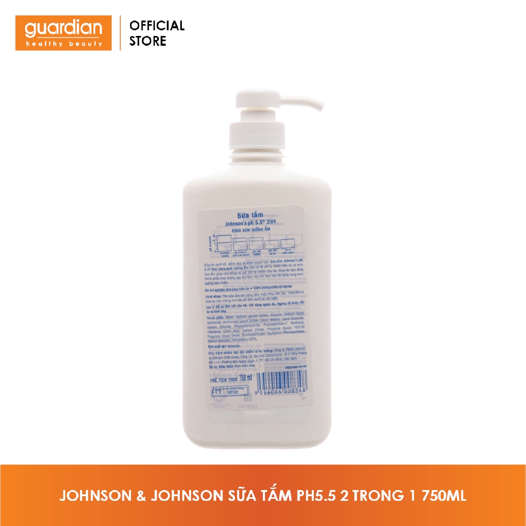 Sữa tắm Johnson's PH5.5 2 trong 1 (750ml)