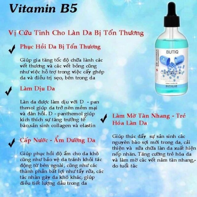 Serum ButiQ B5 tái tạo tế bào và phục hồi làn da bị tổn thương