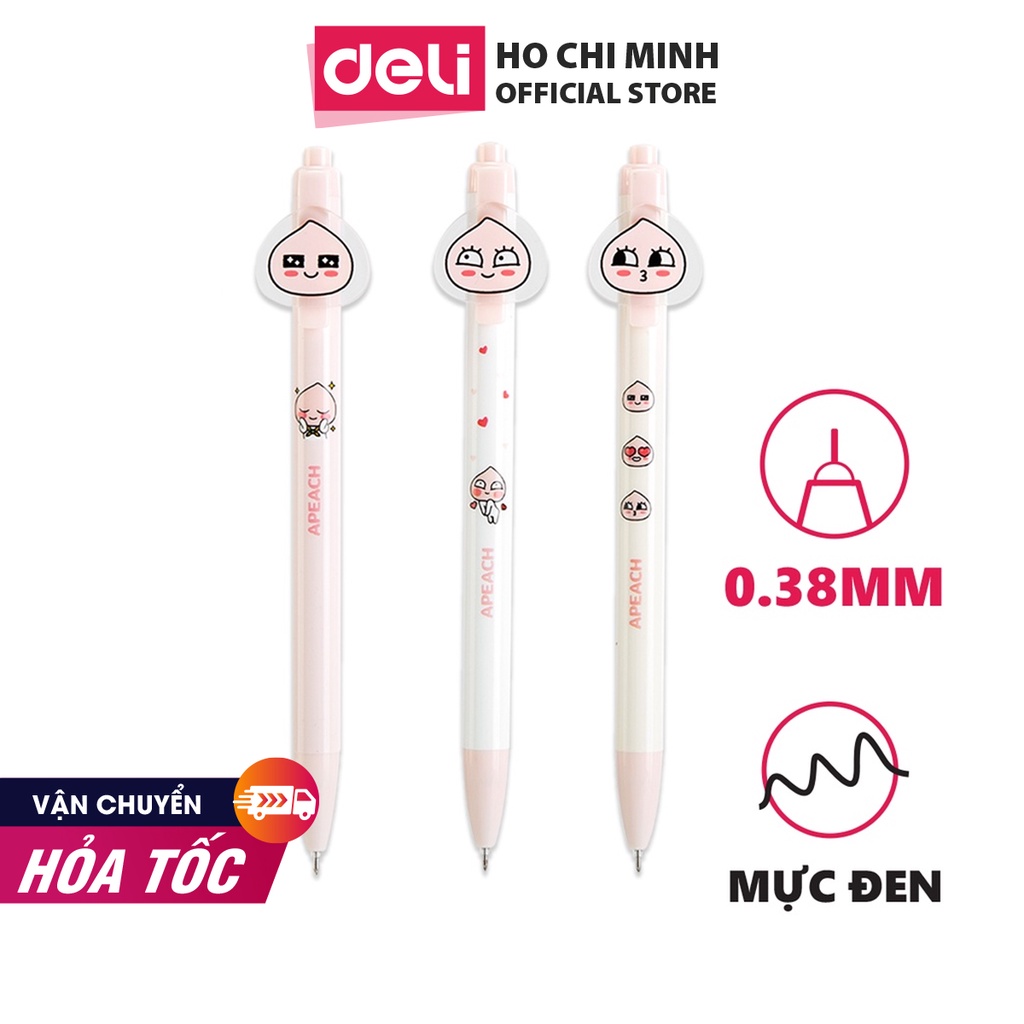 Bút Gel Deli x Kakao Friends - Mực đen - Ngòi 0.38mm - A487