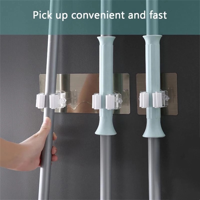 1 Giá Đỡ Chổi Lau Nhà 2 Kích Cỡ Bằng Nhựa Chống Thấm Nước Đa Năng