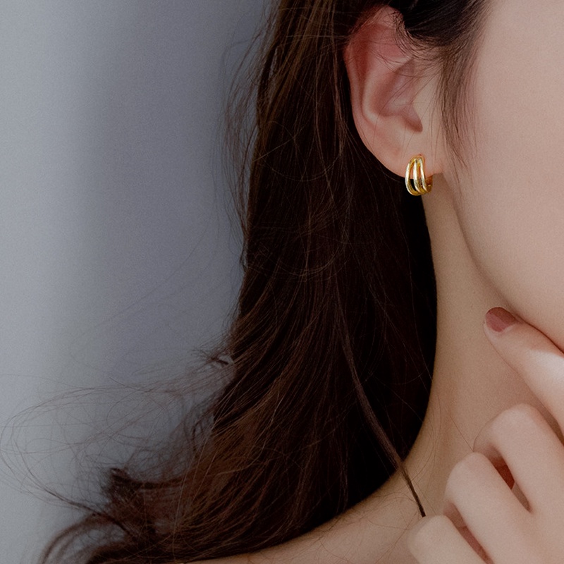 Khuyên Tai Nữ Tròn Khuyên Tai Tròn Bông Tai Mạ Vàng 14k Dạng Vòng Thời Trang Cá Tính Không Gây Dị Ứng