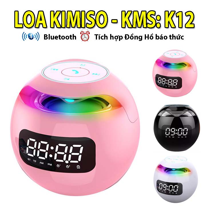 Loa Bluetooth Mini Có Đèn Led Chính Hãng Nghe NhạcLoa Bluetooth Kiêm Đồng Hồ Báo Thức Nhỏ Gọn Dễ Thương Kimiso -