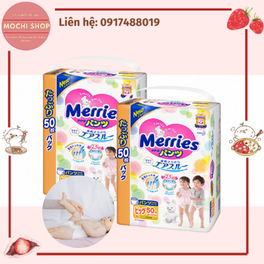 Tã/Bỉm Quần Merries Jumbo M76 - M74 - L56 - XL50 - XXL32