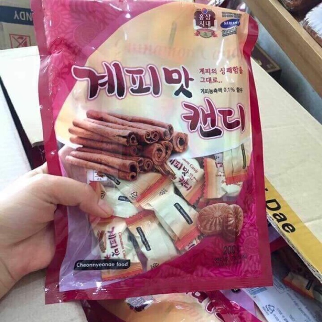 [HCM] [COMBO 10 BỊCH] KẸO QUẾ CỨNG HÀN QUỐC 200G- RẤT TỐT CHO SỨC KHỎE