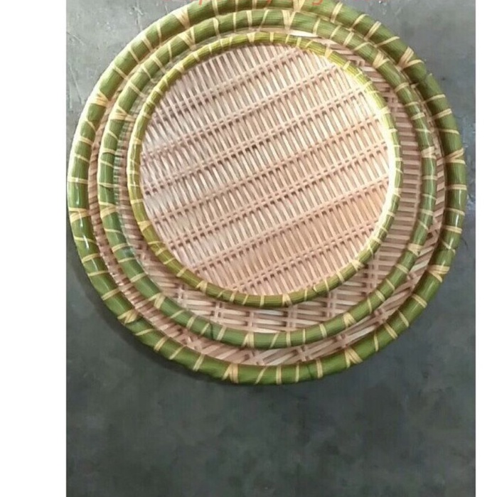 3 - Đĩa phíp giả mây tre đan nhựa giả mây mẹt tre tròn cao cấp đủ size có chân đế để hoa quả bún mẹt hàng loại 1 Dầy Dặn