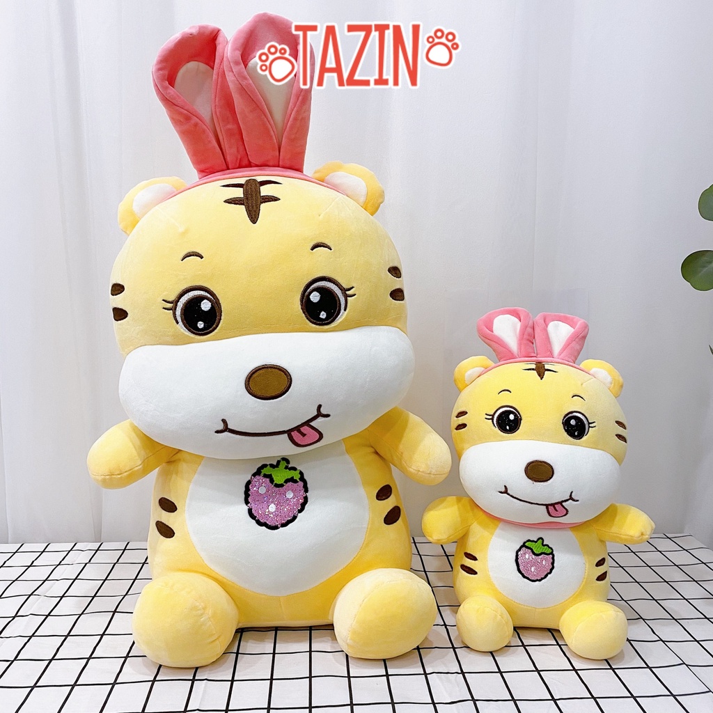 Gấu bông hổ tai thỏ cute, hổ bông tai thỏ mềm mịn cao cấp TAZIN