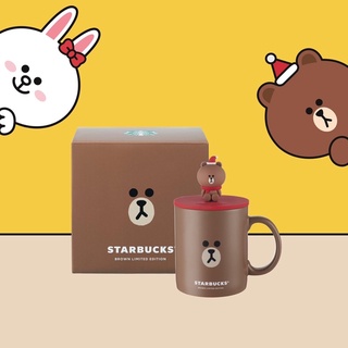 Cốc Mug Starbucks 12OZ Line Friends Brown Bear W Topper
