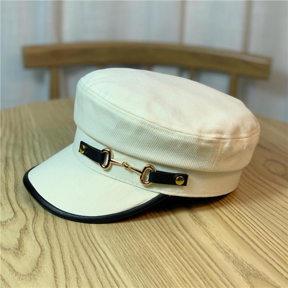 Mũ Bát Giác Giữ Ấm Mùa Thu Có Khóa Kim Loại Tùy Chỉnh Phong Cách Đường Phố Cho Nữ