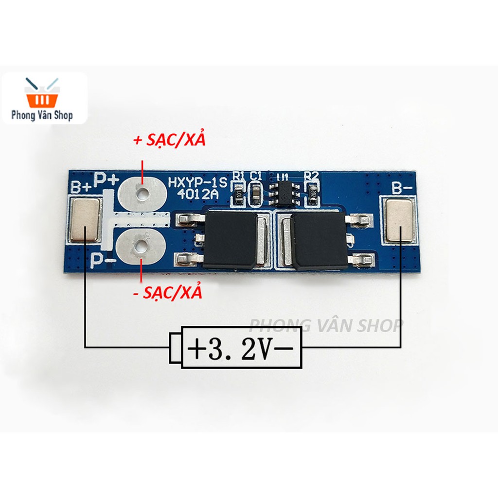 Mạch bảo vệ pin 1s - 3.2v -12A - pin sắt các loại 32650