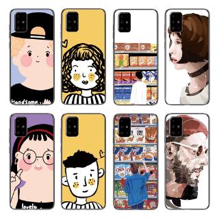 Cartoon Couple Back Cover Samsung Galaxy A71 5G/ A70E/ M21/ M11/ M10S/ M80S Soft TPU Case