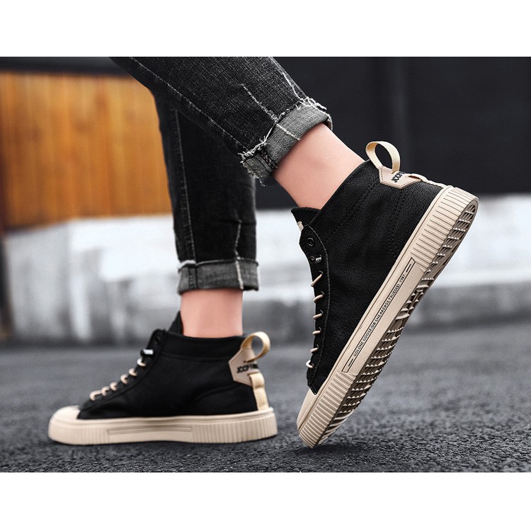 Giày nam cao cổ đen - Giày thể thao nam cao cổ GC310 Giày nam siêu Hot 2021 | BigBuy360 - bigbuy360.vn