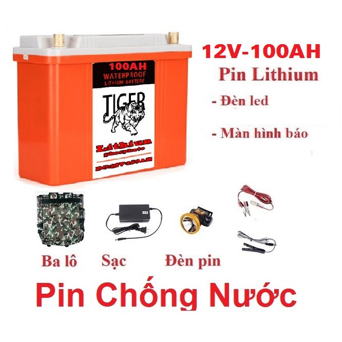 BÌNH PIN LITHIUM 12V - 100AH CHỐNG THẤM NƯỚC