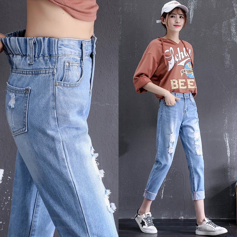 Quần Jean Denim Nữ Lưng Cao Size Lớn