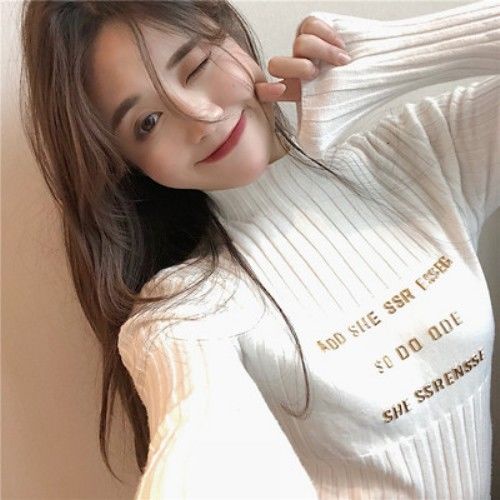 Áo Sweater cổ lọ dáng ôm thời trang xinh xắn cho nữ