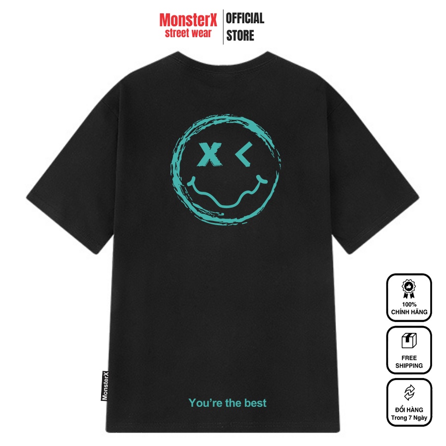 Áo thun unisex MONSTER X STREET Mặt Cười VR phông tay lỡ nam nữ form rộng Local Brand