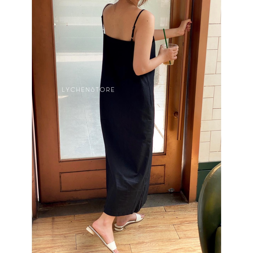 𝐋𝐘𝐂𝐇𝐄𝐍- Đầm dây Linen 2 màu