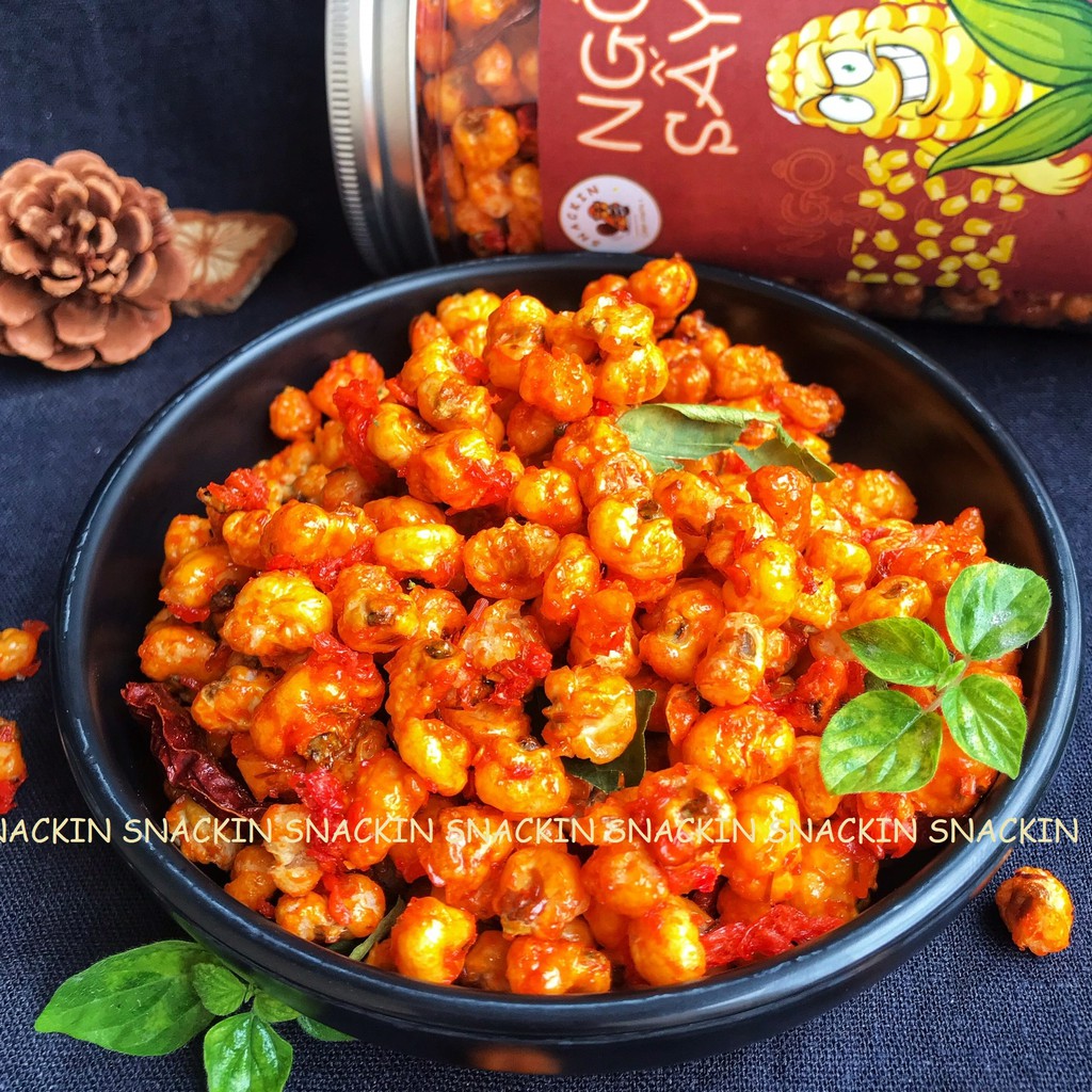 Bắp sấy lắc khô bò lá chanh SNACKIN loại 1, hũ pet 400g, 250g, ăn vặt Hà Nội | BigBuy360 - bigbuy360.vn