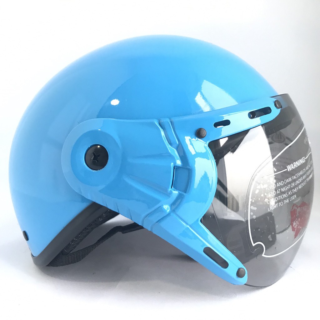 Mũ bảo hiểm có kính V&amp;S Helmet - VS105K - xanh nhạt bóng