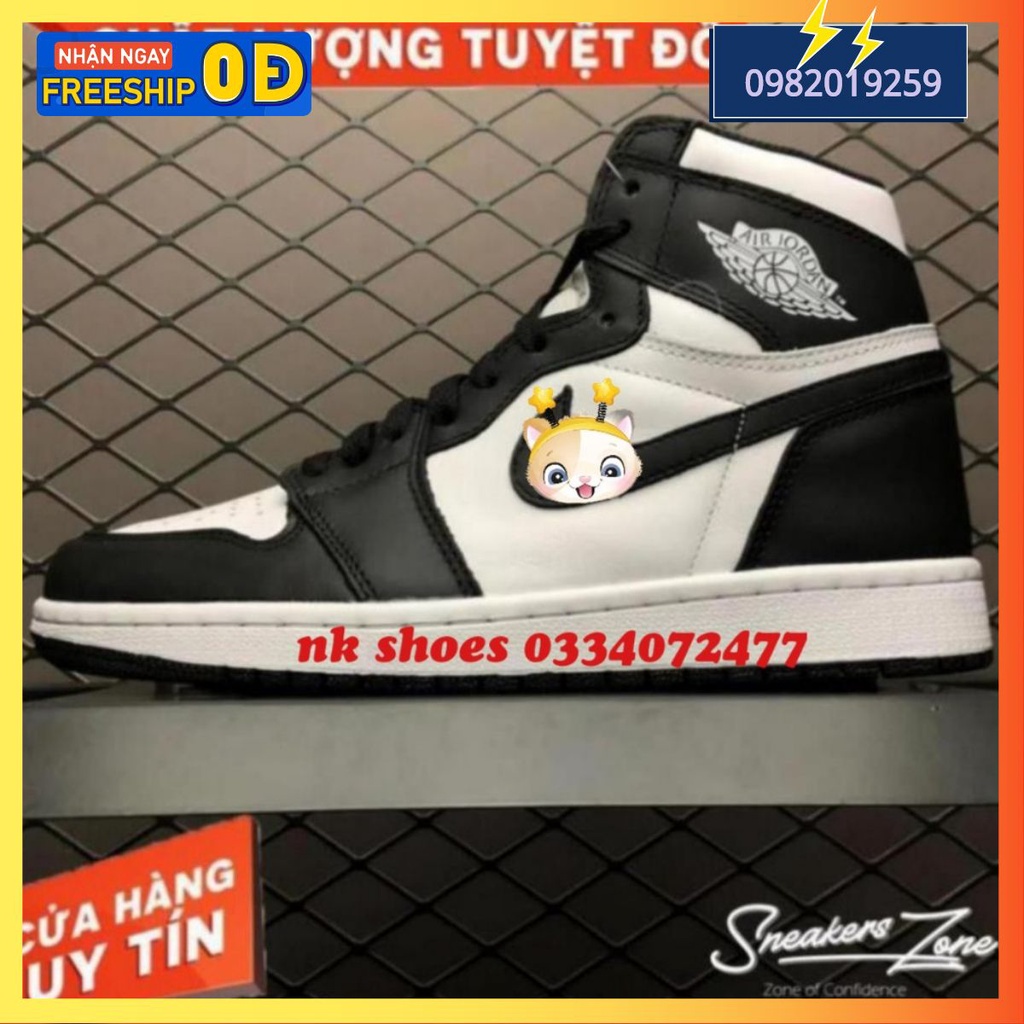 Giầy Jordan 1 đen trắng cao cổ chất đẹp fullbox