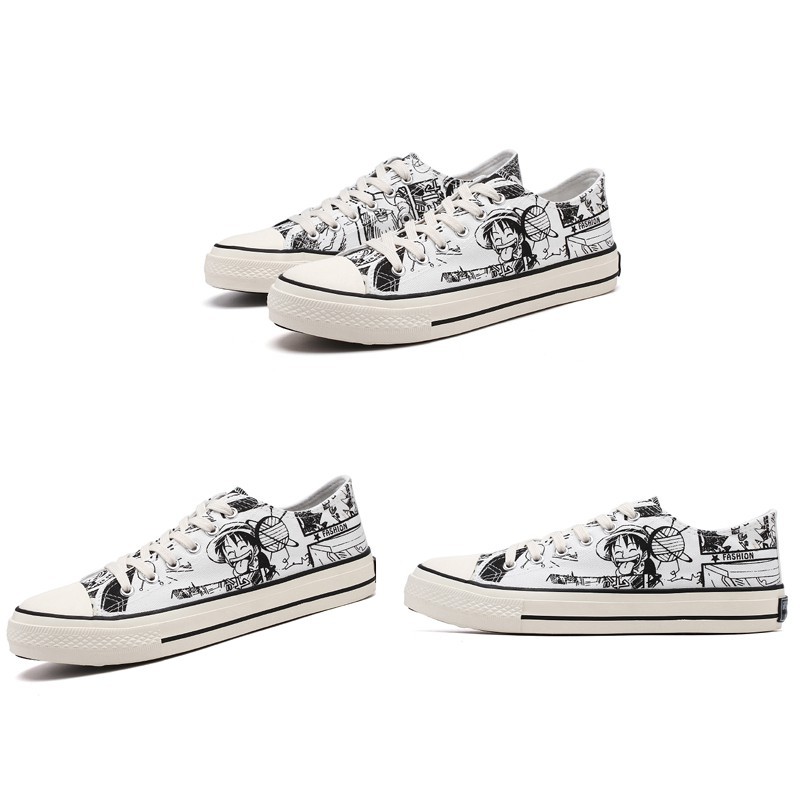 Thời Trang Giày Thể Thao Vải Canvas In Họa Tiết Graffiti Cá Tính Cho Nam | BigBuy360 - bigbuy360.vn